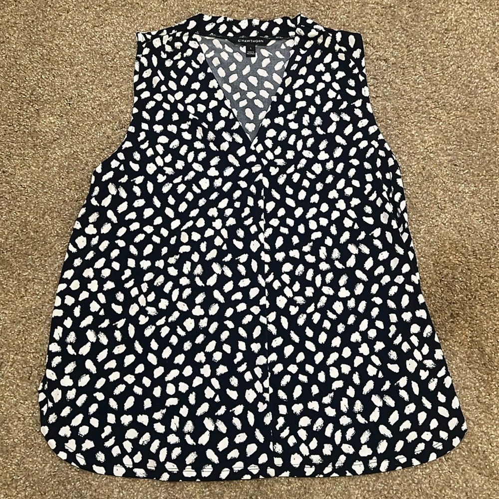 41 Hawthorne Black and White‎ Tank Blouse Large